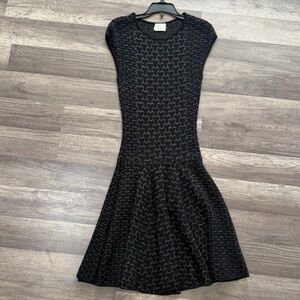 Elegant Black Patterned Dress